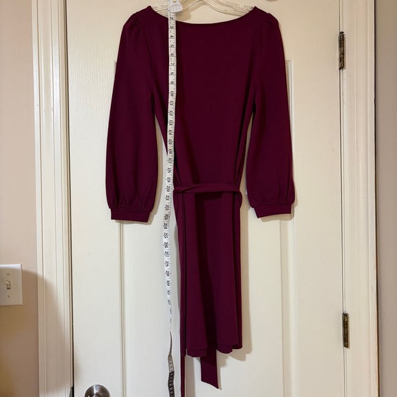 Boden Burgundy Dress with Belt - Picture 4 of 12